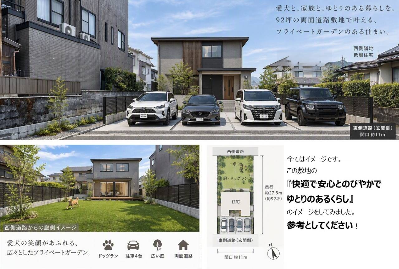 この土地の暮らしのイメージをしてみました。参考にしてください